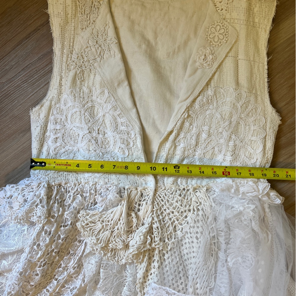 Handmade Wedding Dress White Lace Boho Fairycore Size L XL - Picture 11 of 16